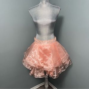 ASOS BLACK peach colored layered mini skirt A-line size 8